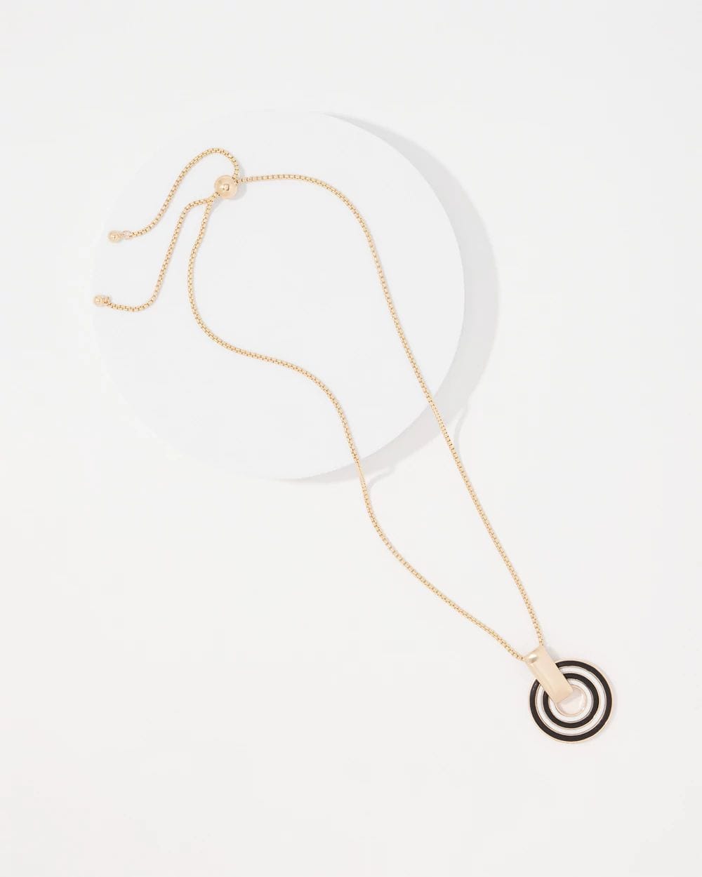 Gold Corded Inlay Pendant Necklace