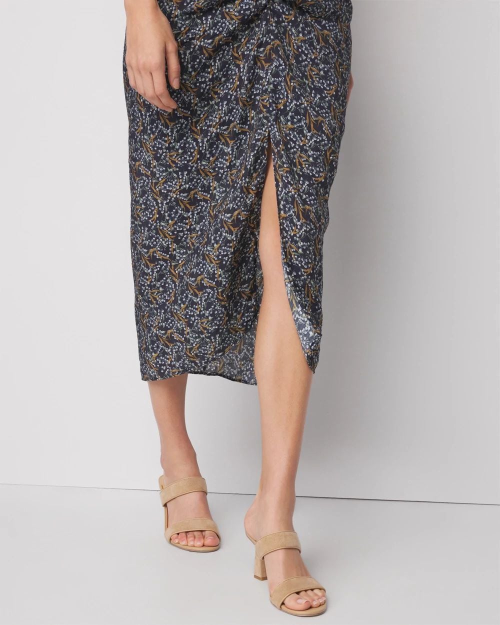Draped Printed Skirt
