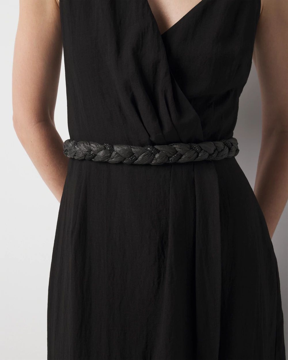 Braided Raffia Stretch Belt