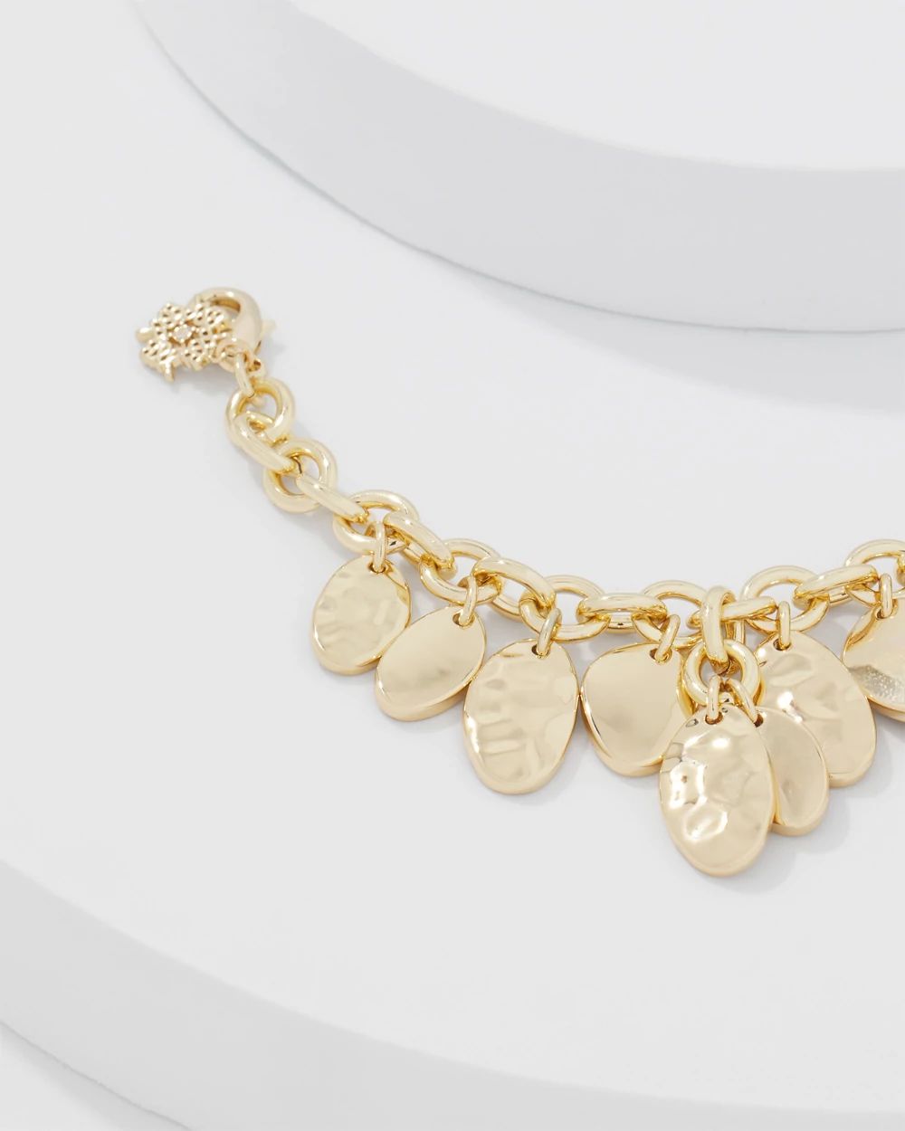 Gold Hammered Disc Bracelet