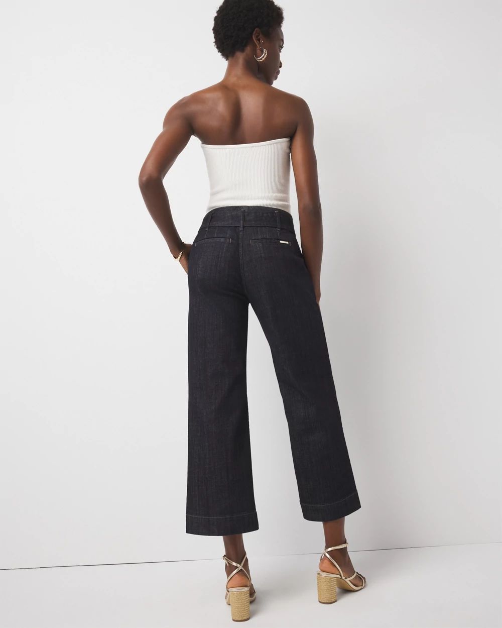 Extra High-Rise Belted Wide Leg Cropped Jean