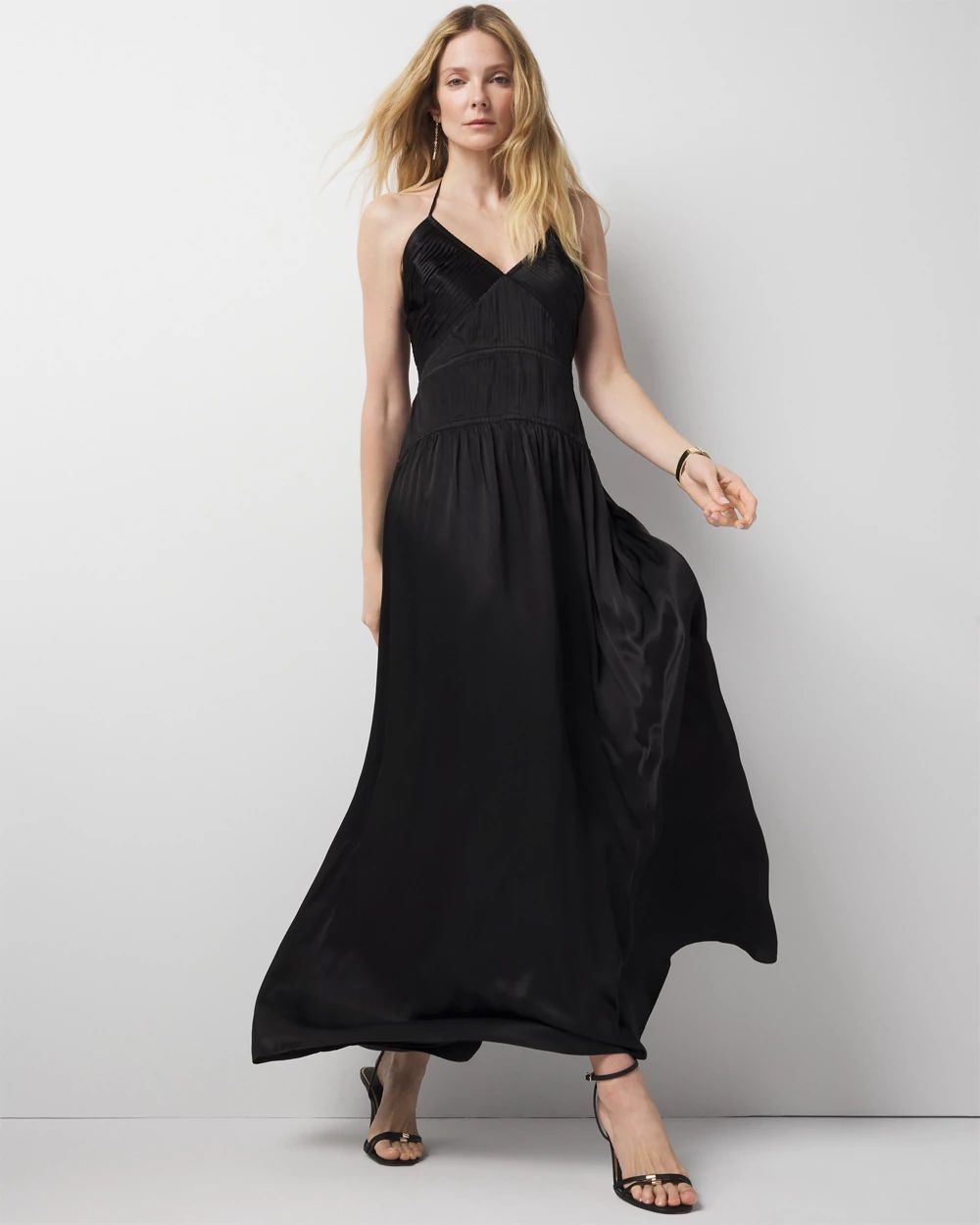 Satin Halter Maxi Dress