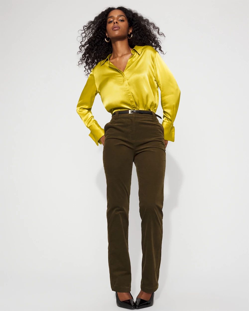 Satin Tuxedo Cuff Shirt