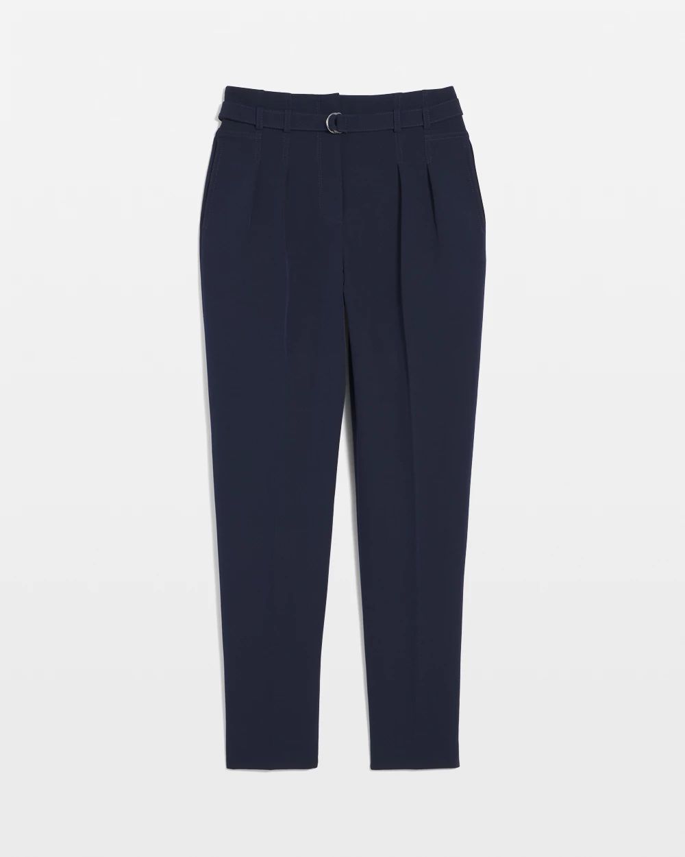 High-Rise Belted Tapered Ankle Pant