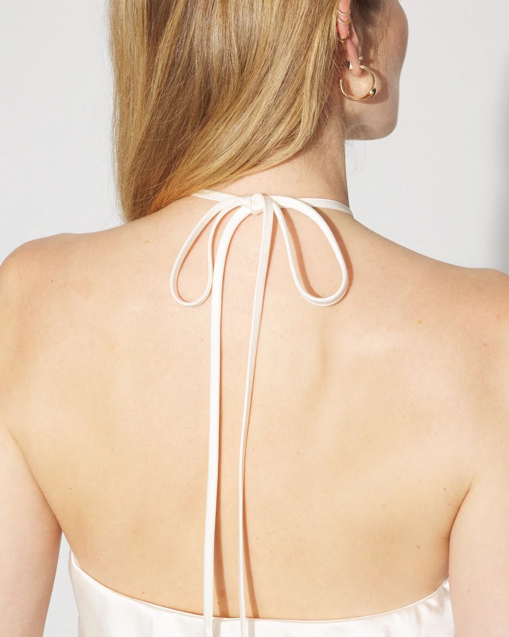 O-Ring Satin Halter Top