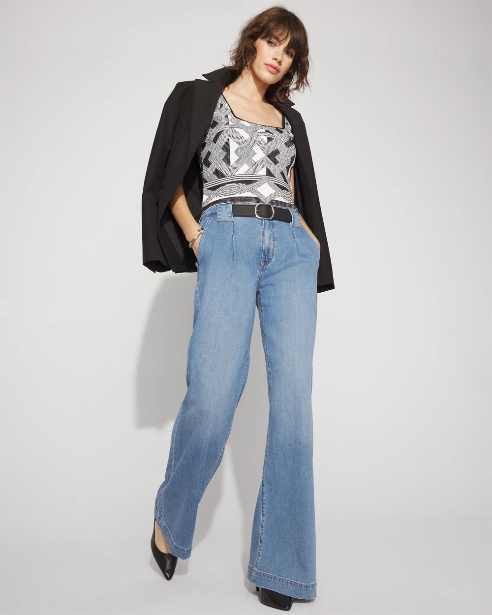 WHBM FORME™ Sculpt Stretch Geometric Jacquard Sweater Tank