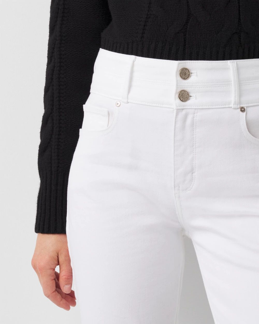 Extra High-Rise Double Waistband Straight Ankle Jeans