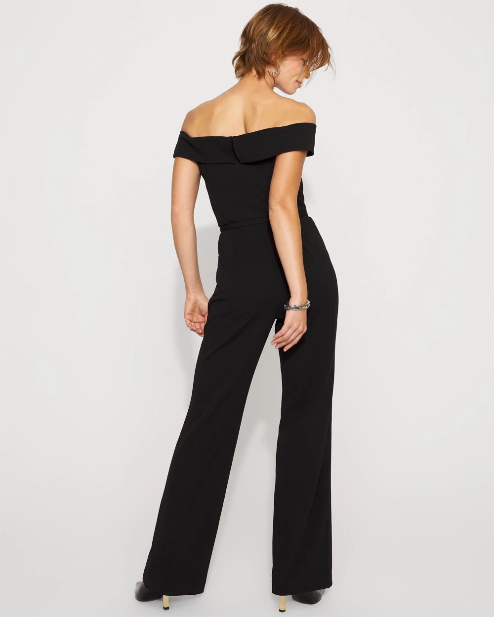Off-The-Shoulder Crepe Jumpsuit