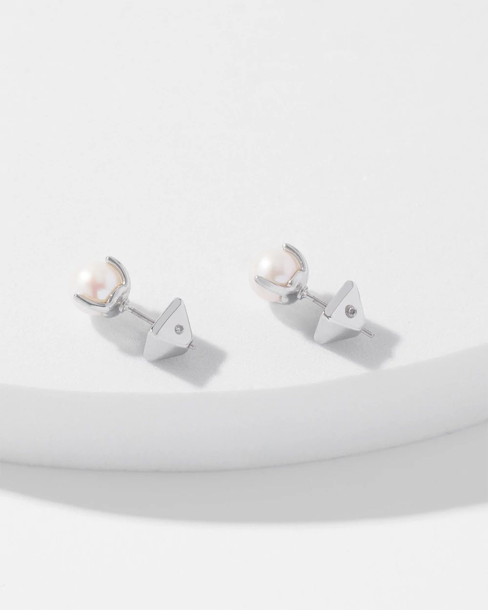 Glass Pearl Stud Earrings