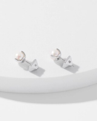 Glass Pearl Stud Earrings