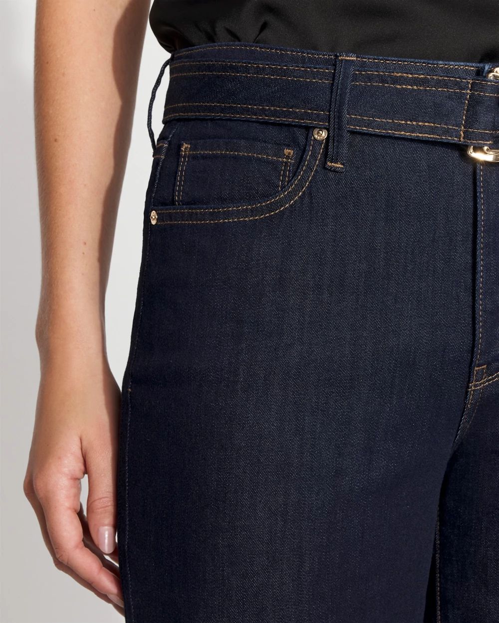 High-Rise Belted Wide-Leg Jean