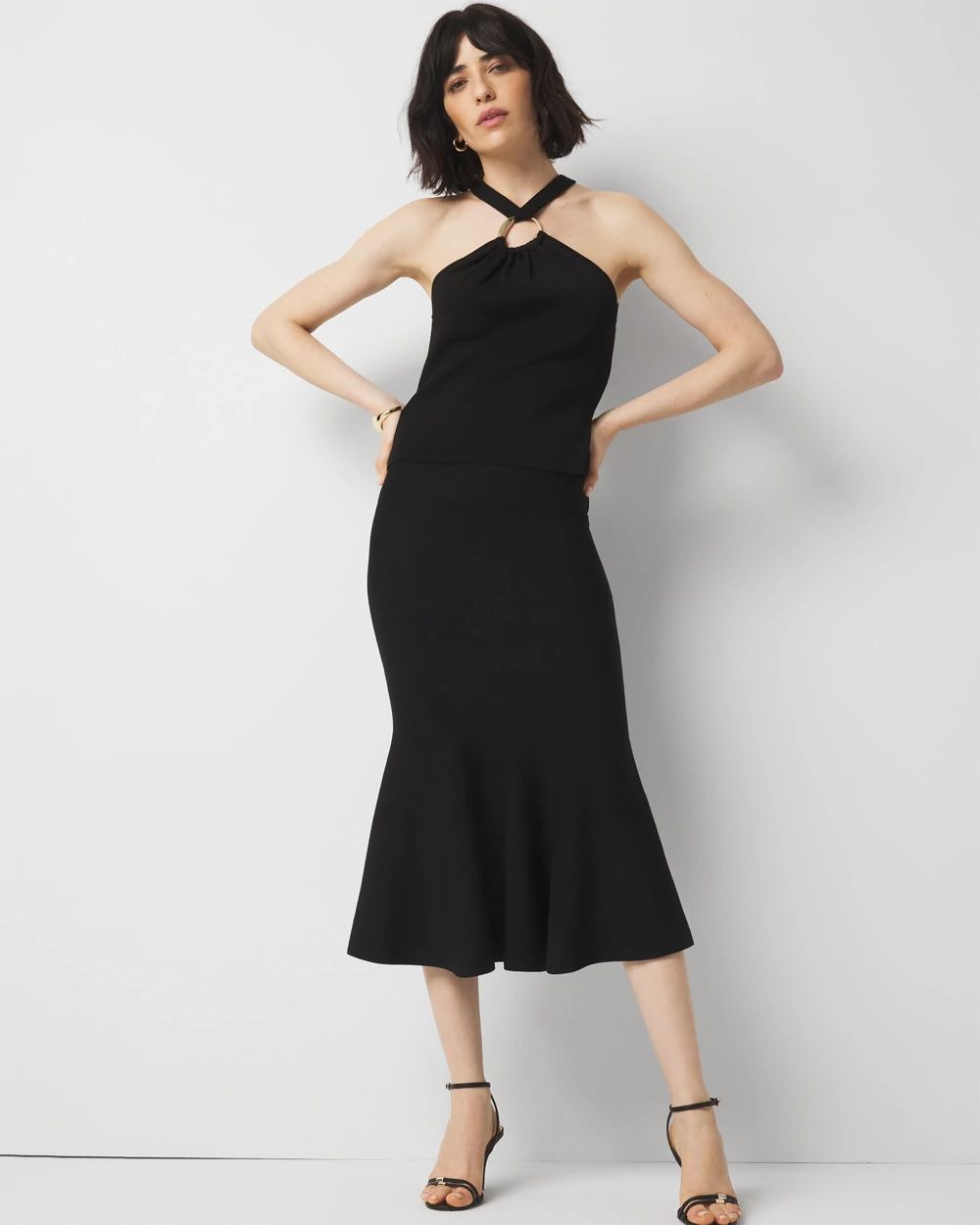 Trumpet Flare Midi Skirt