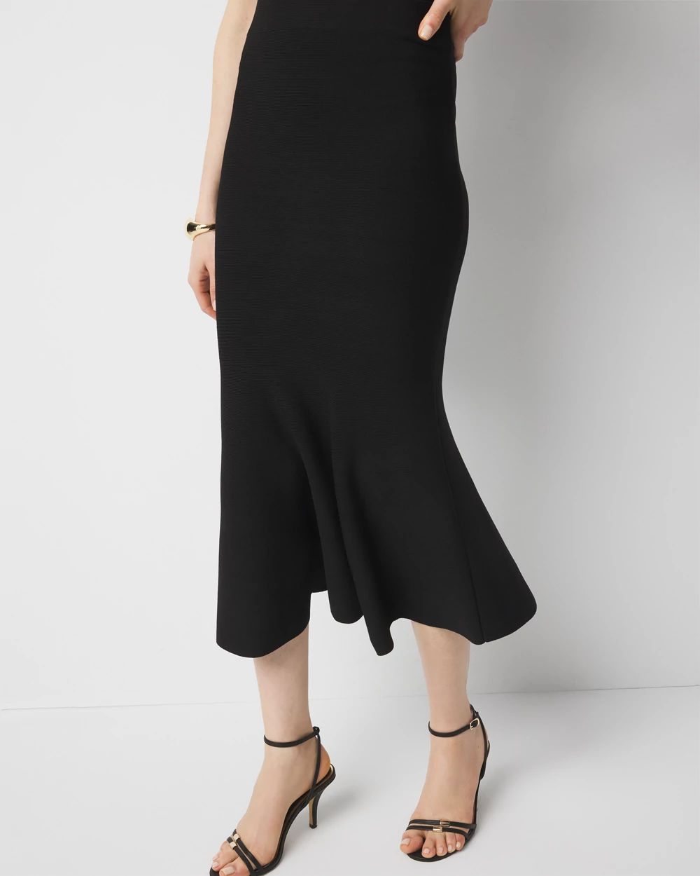Petite Trumpet Flare Midi Skirt