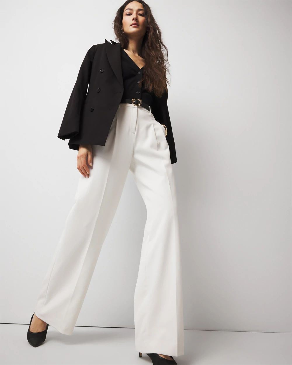 Pleated Wide Leg Pants