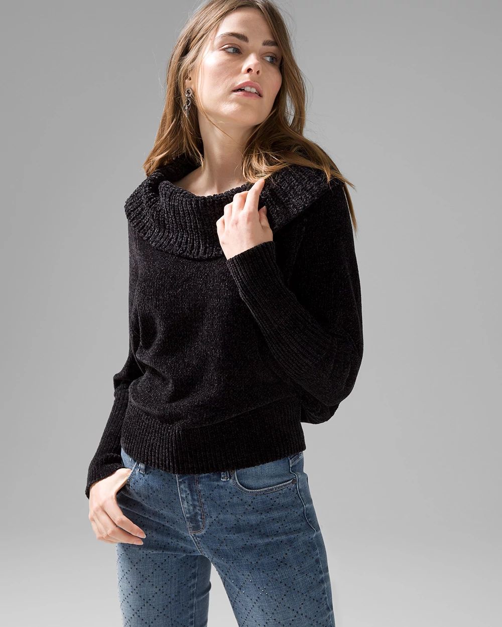 Cowl Neck Chenille Sweater
