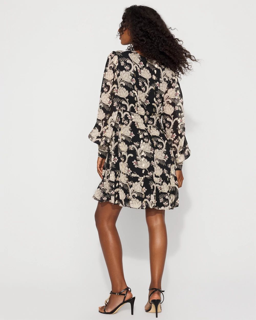 Long Sleeve V-neck Mini Dress