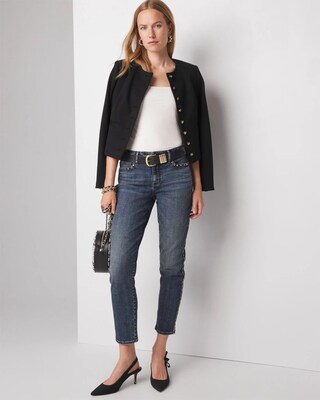 WHBM® FORME Square-Neck Cap-Sleeve Top click to view larger image.