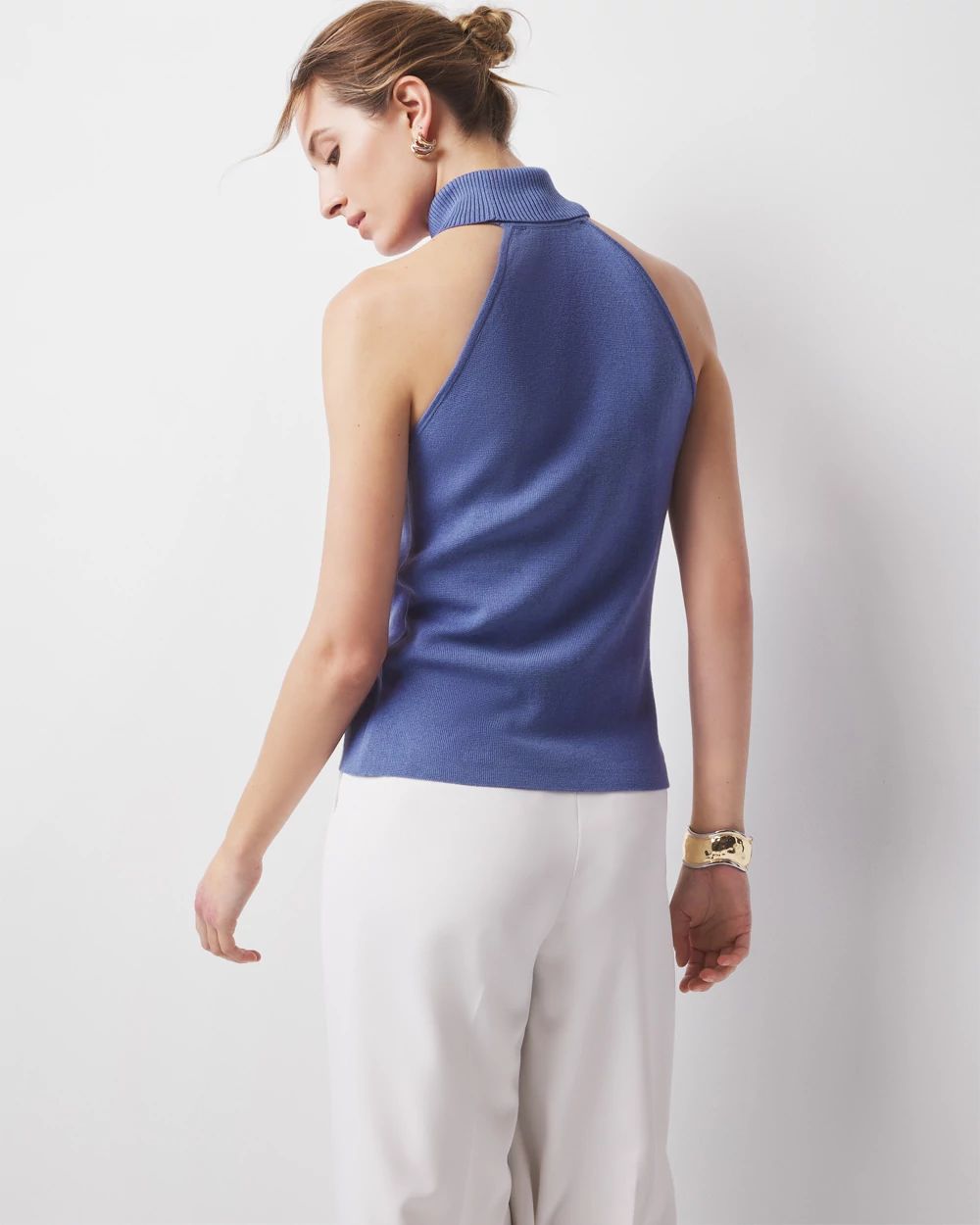 Petite Halter Turtleneck Sweater