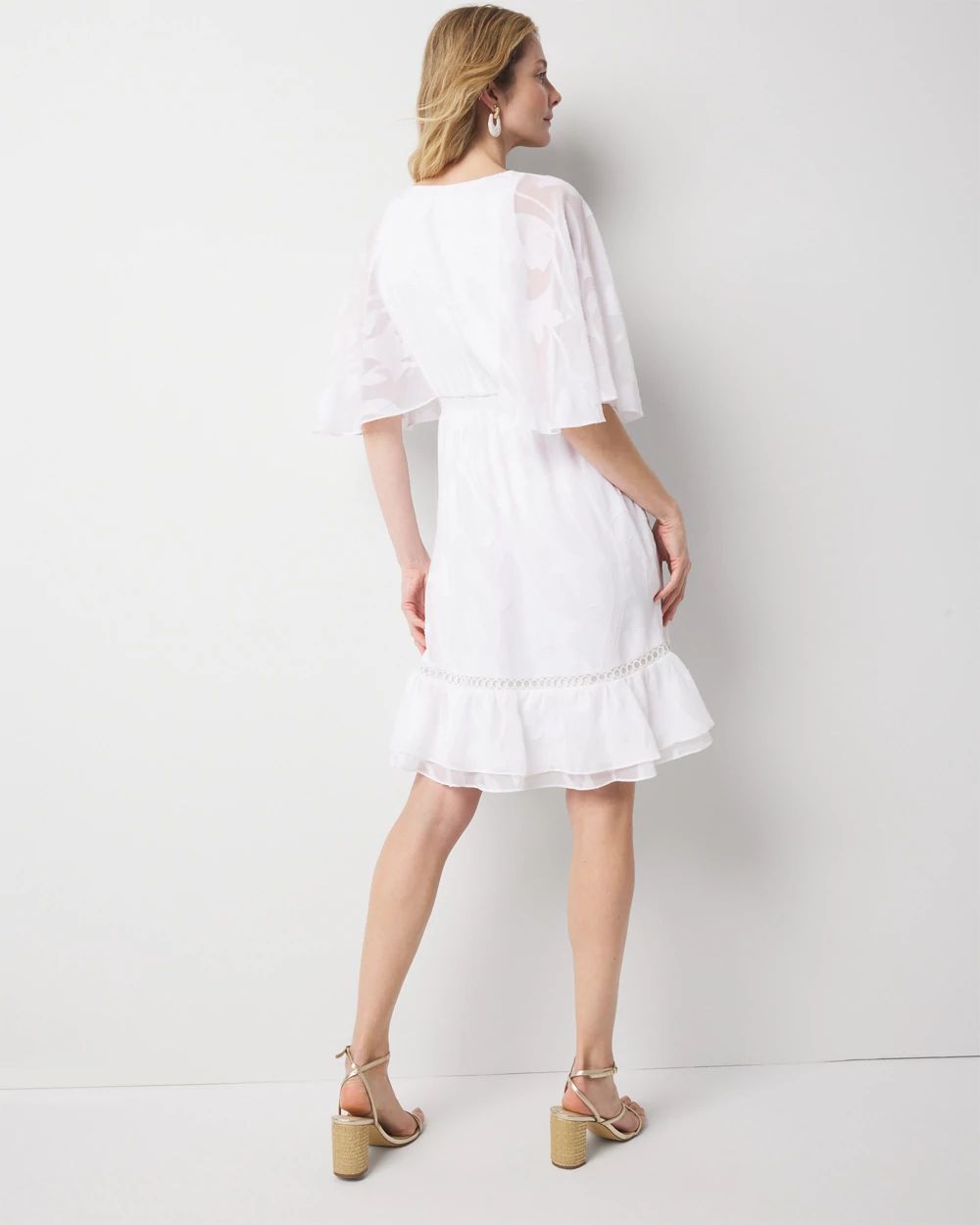 Flounce + Floral Burnout Dress