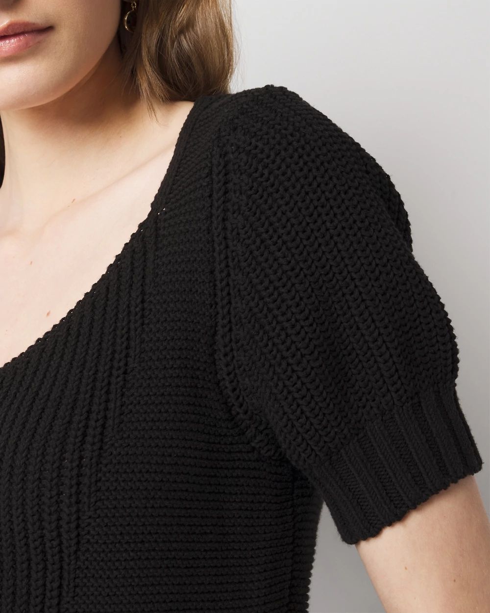 Puff Sleeve Sweetheart Pullover