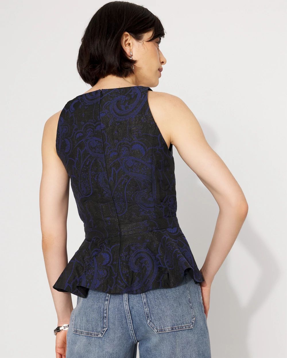 Petite Jacquard Peplum Bustier