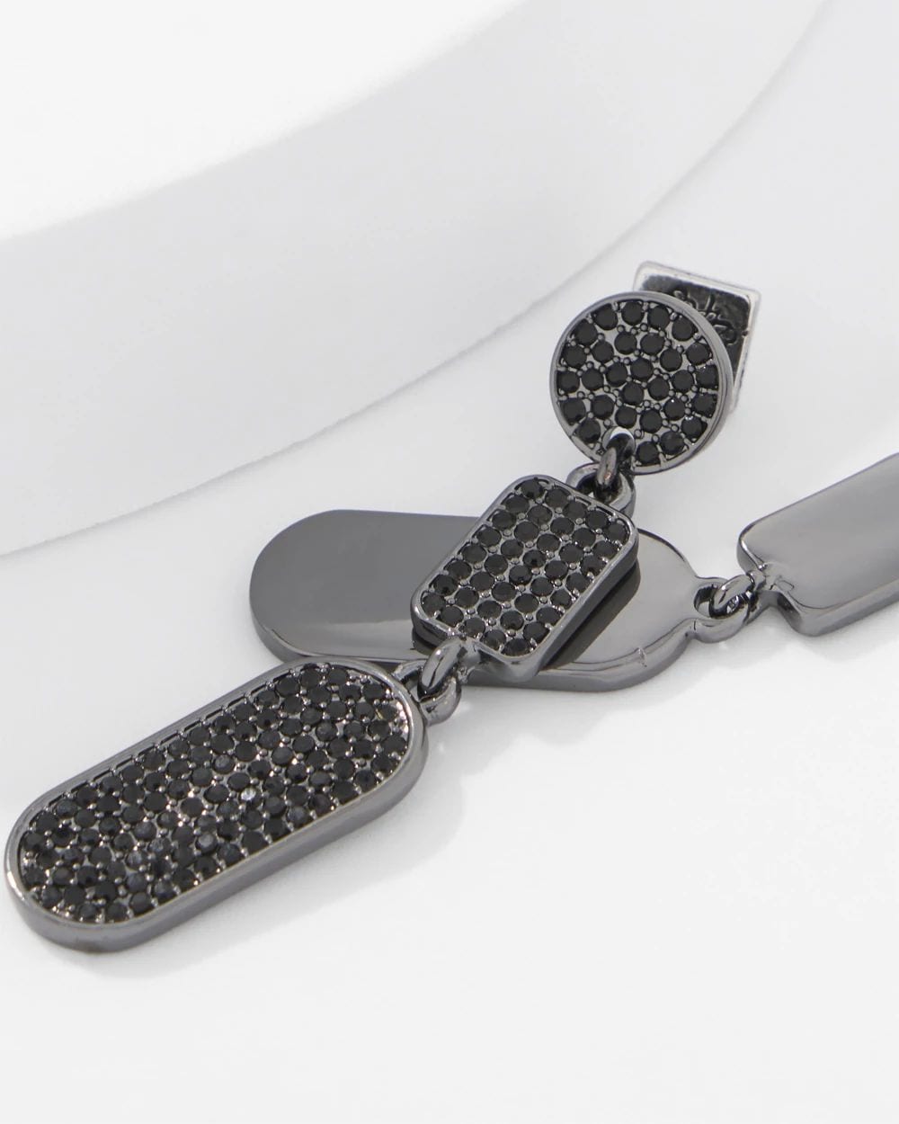 Hematite + Pavé Earrings