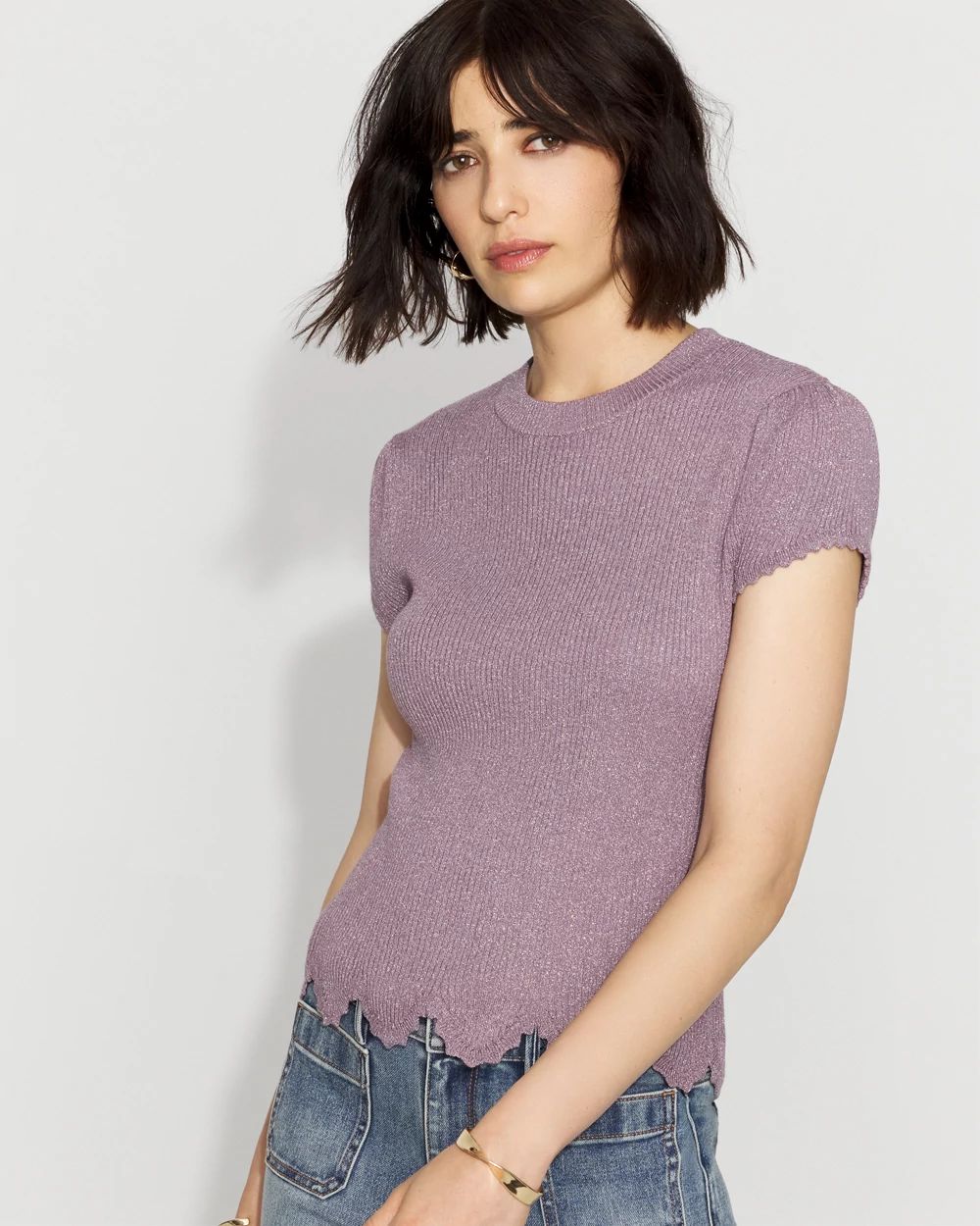 Scalloped Shimmer Sweater