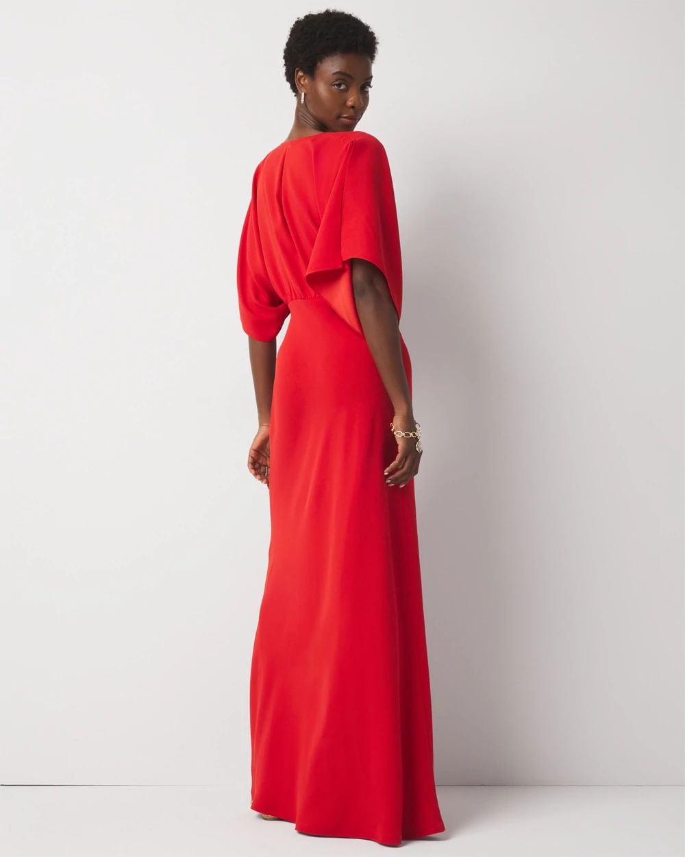 Kimono Sleeve Crepe Gown