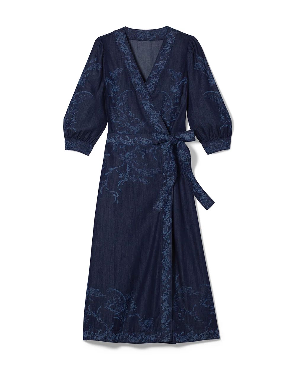 Denim Wrap Midi Dress