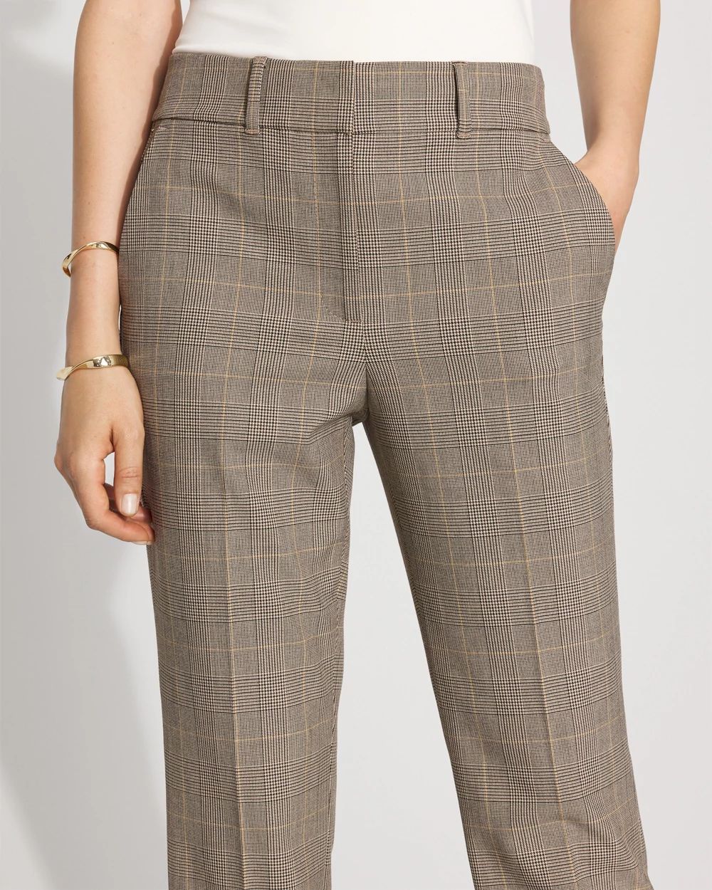 High-Rise Plaid Zoey Straight Pant