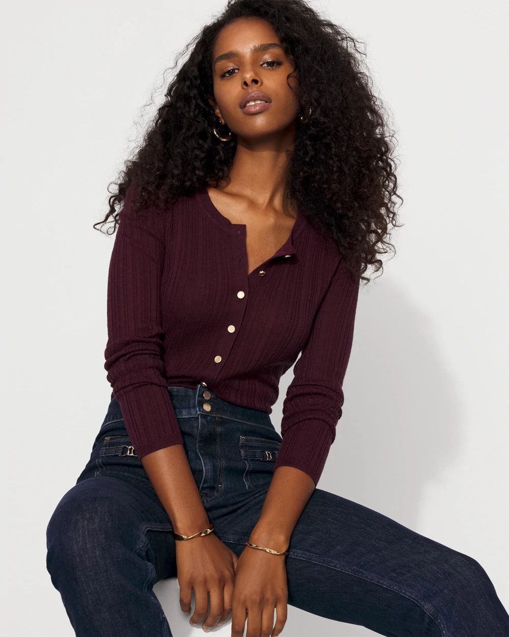 Ribbed Henley Sweater