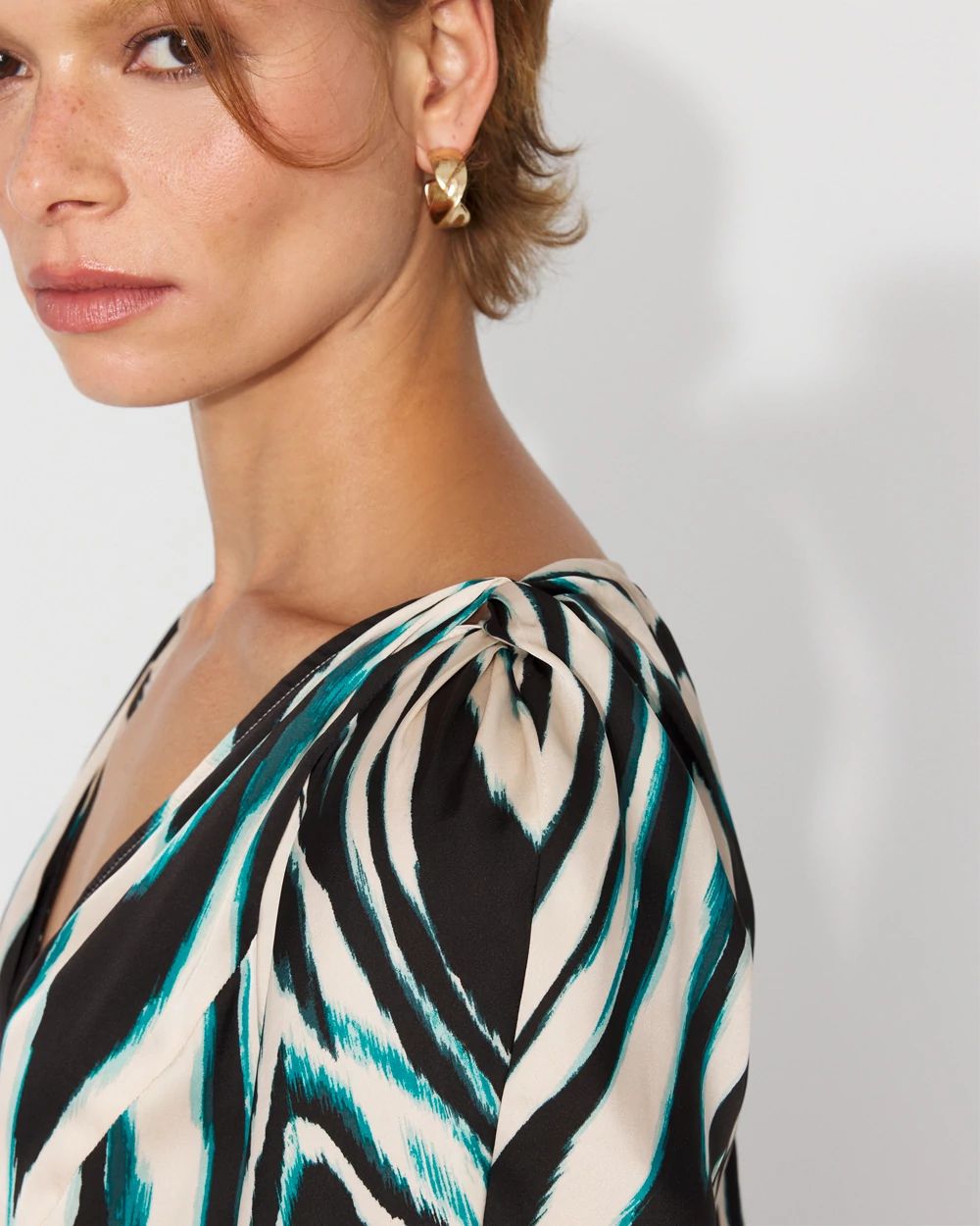 Satin Twist-Shoulder Top