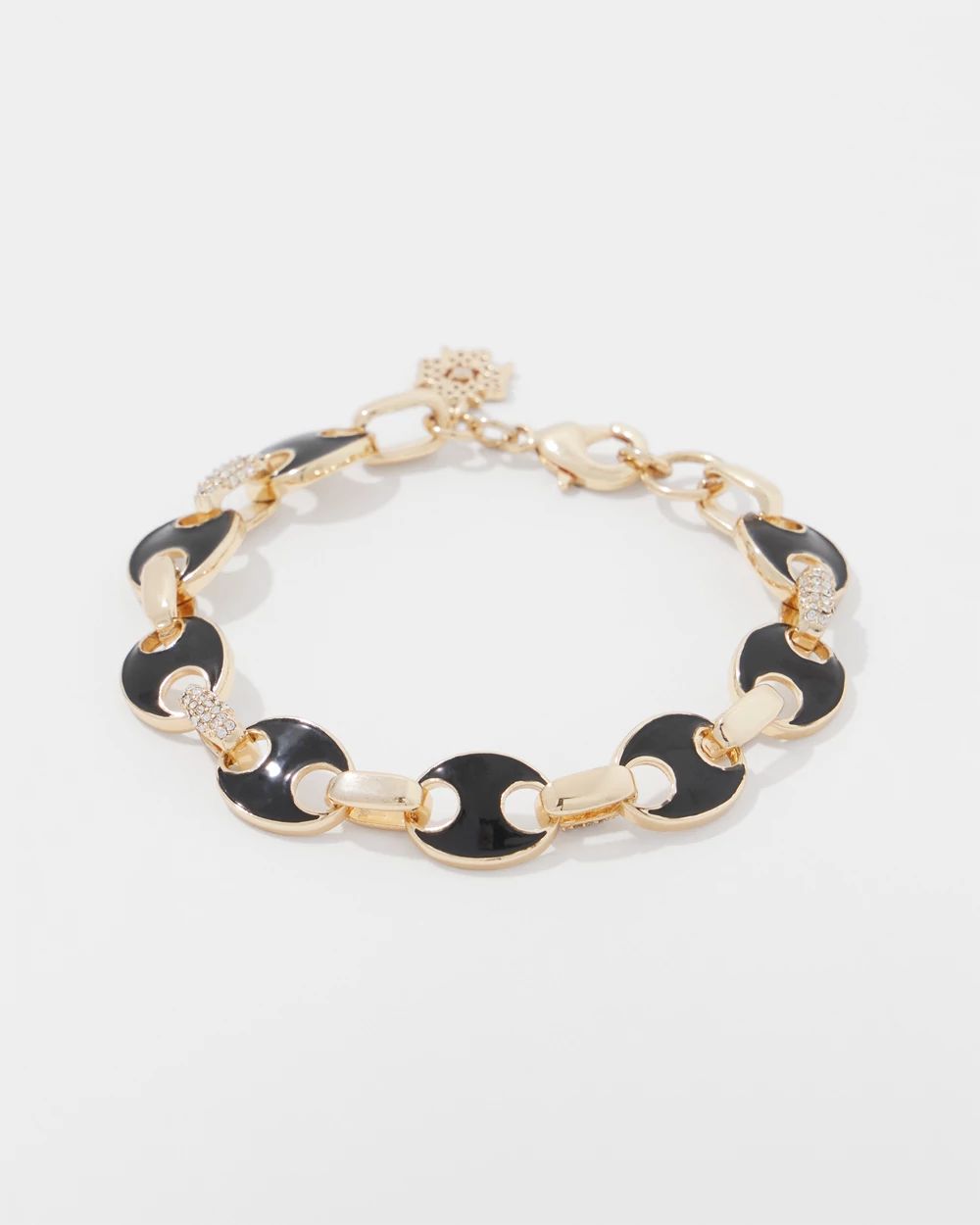 Black Mariner Links & Pavé Bracelet