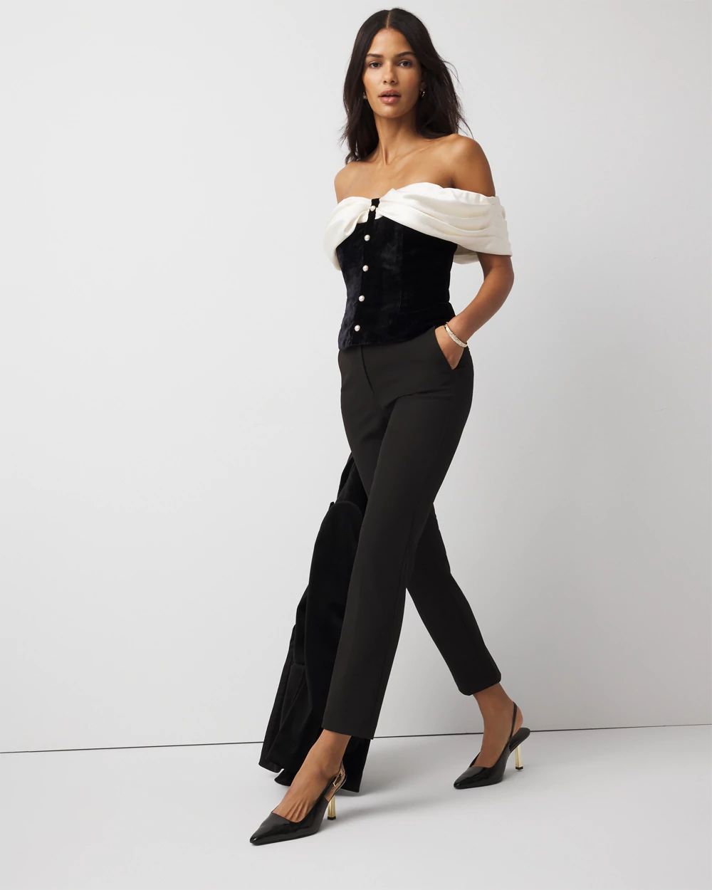 Petite Satin + Velvet Bustier