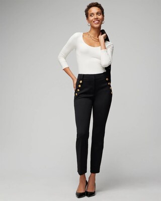 WHBM® Jolie Button Straight Luxe Stretch Pant