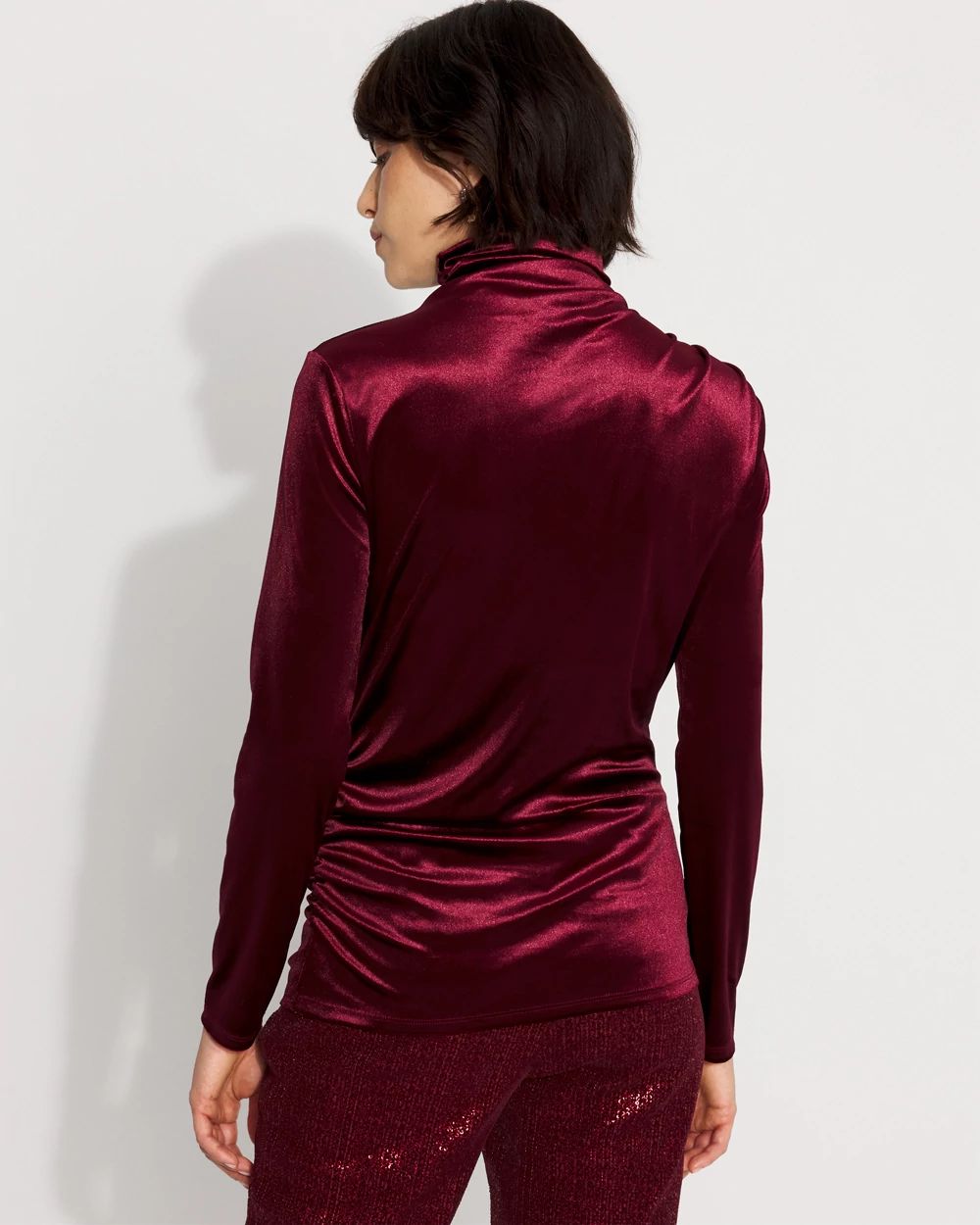 WHBM FORME™ Long Sleeve Velvet Top