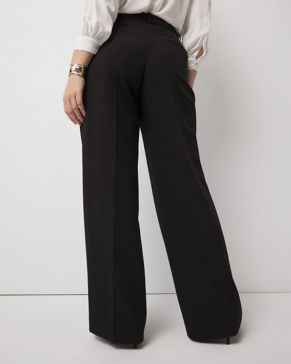 Curvy Pleated Wide Leg Pants