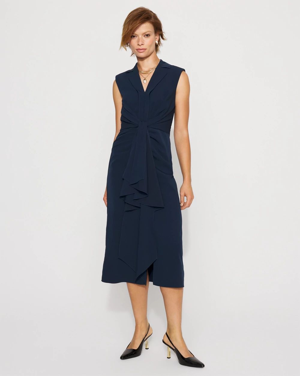 Blazer Faux Wrap Midi Dress