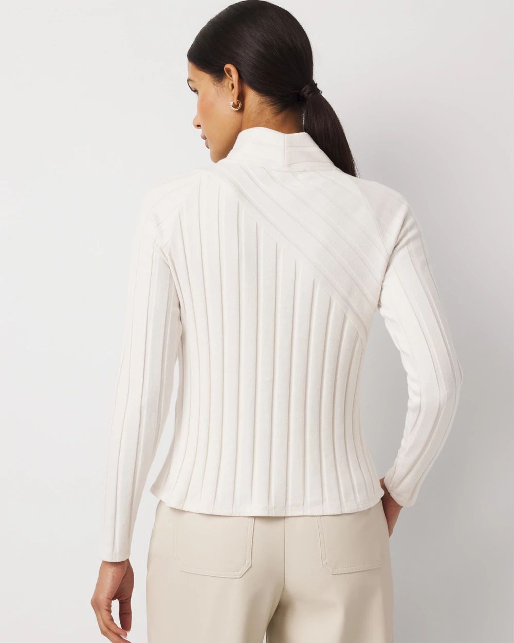 Ribbed Funnel Neck Top