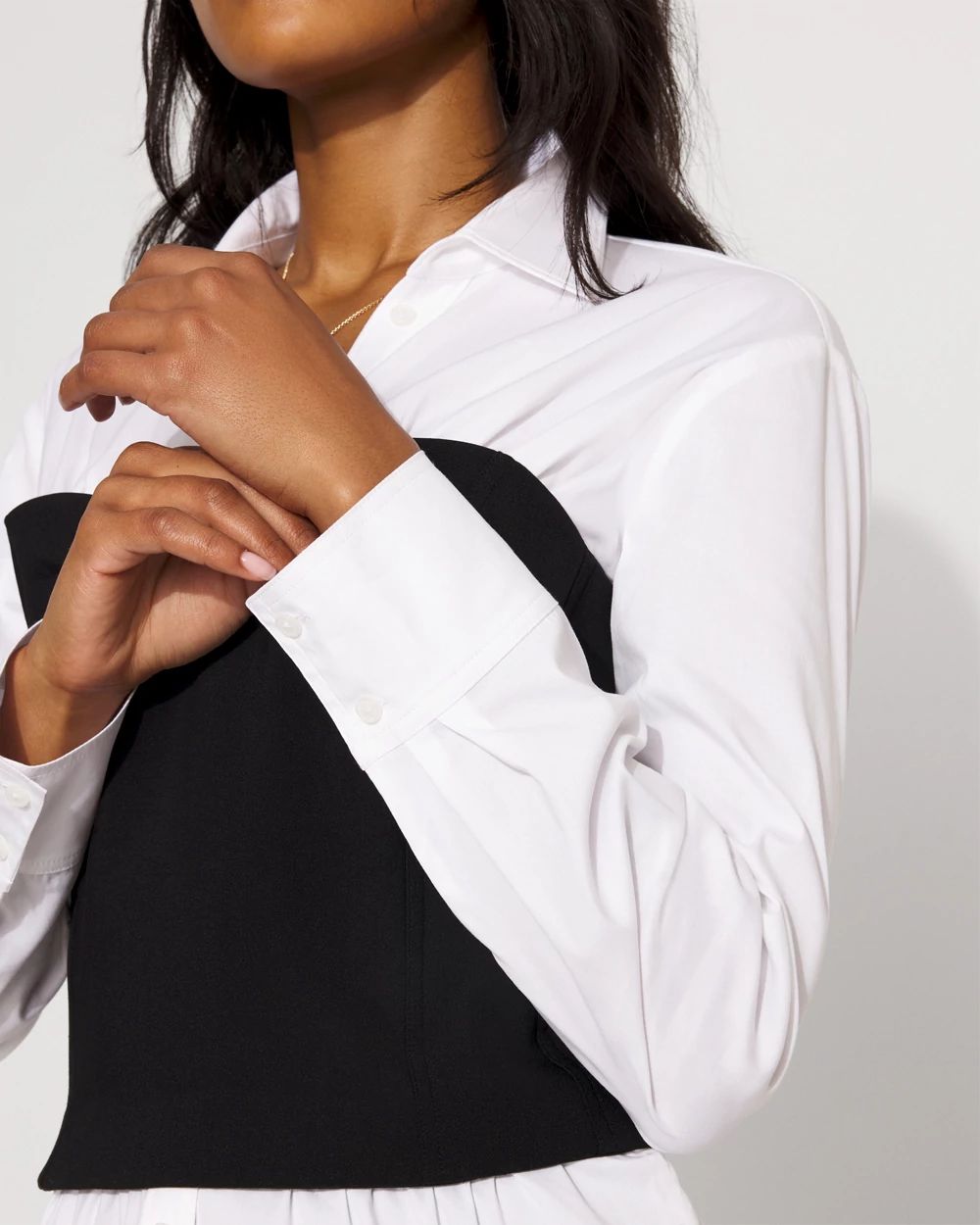Ponte Bustier + Poplin Shirt