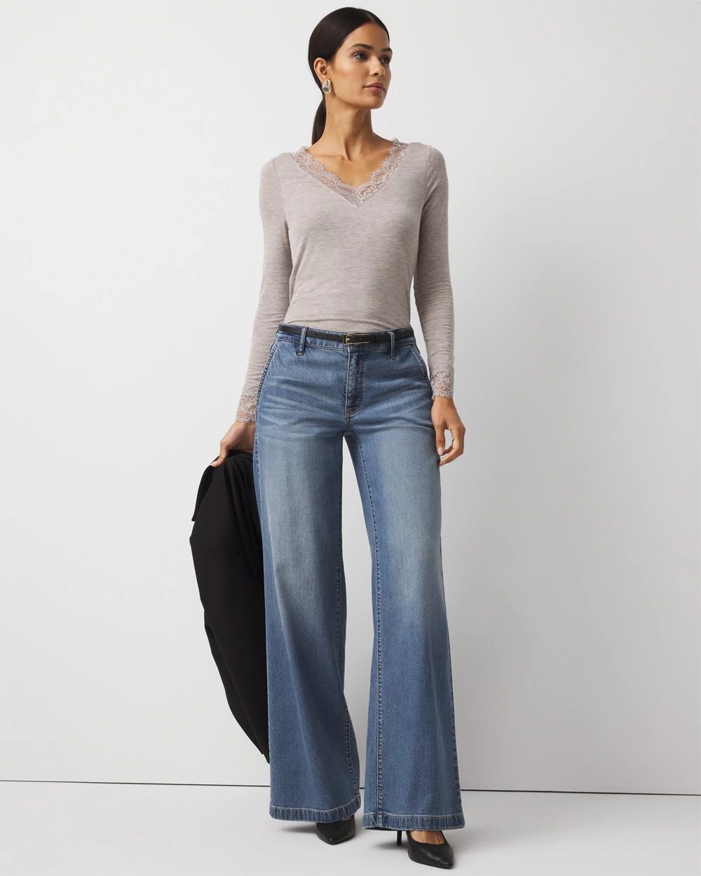 Lace Trim Long Sleeve Tee