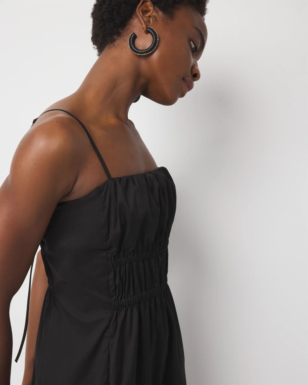 Poplin Tie Back Midi Dress