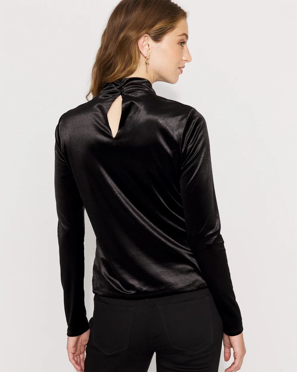 WHBM FORME™ Twist Neck Velvet Top