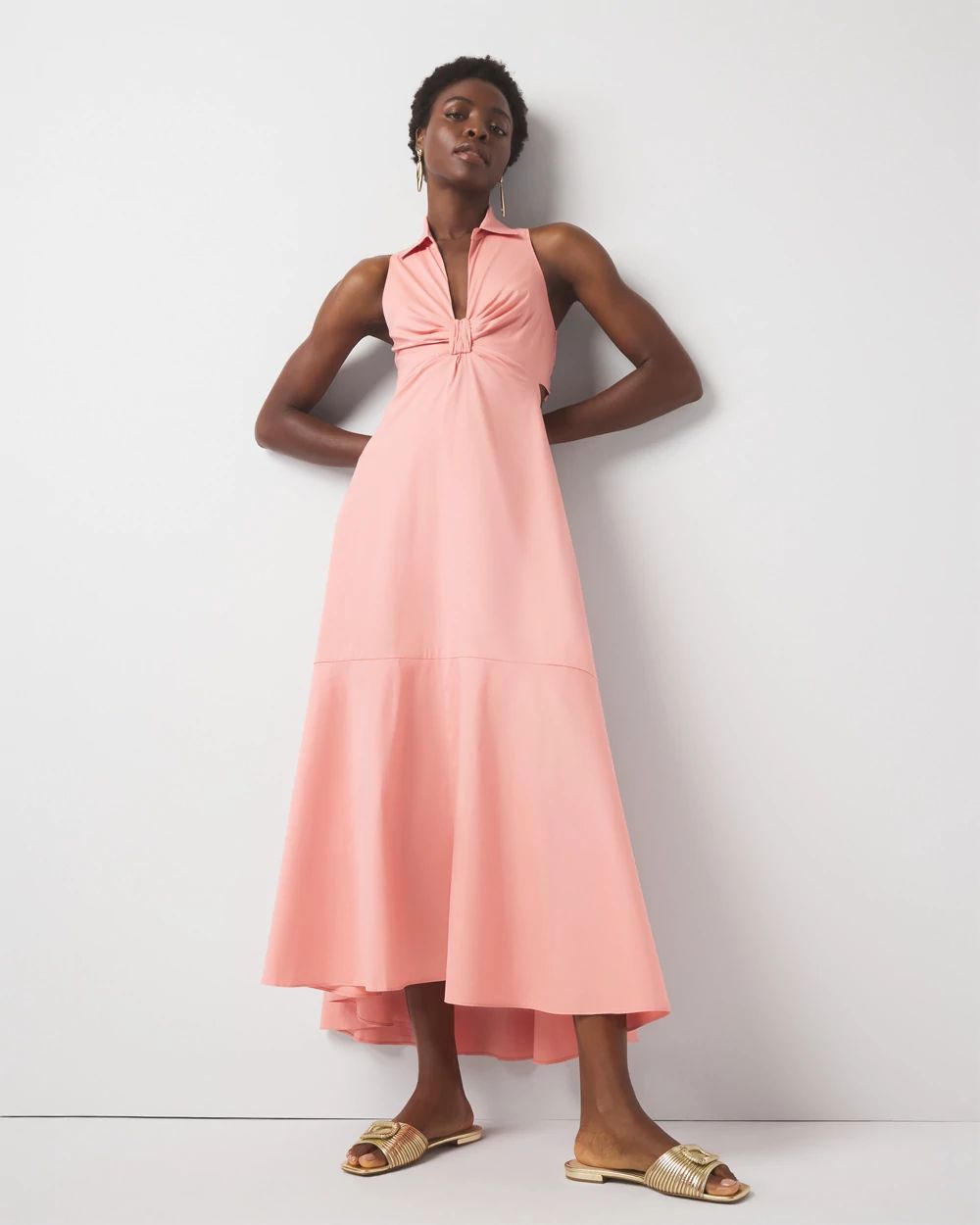 Cut-Out Collared Dress