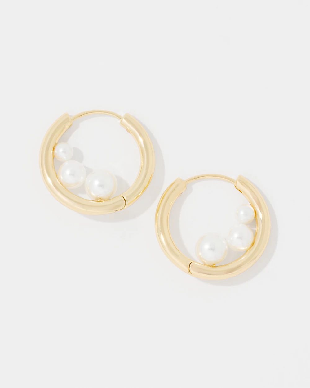 Gold + Pearl Hoop Earrings