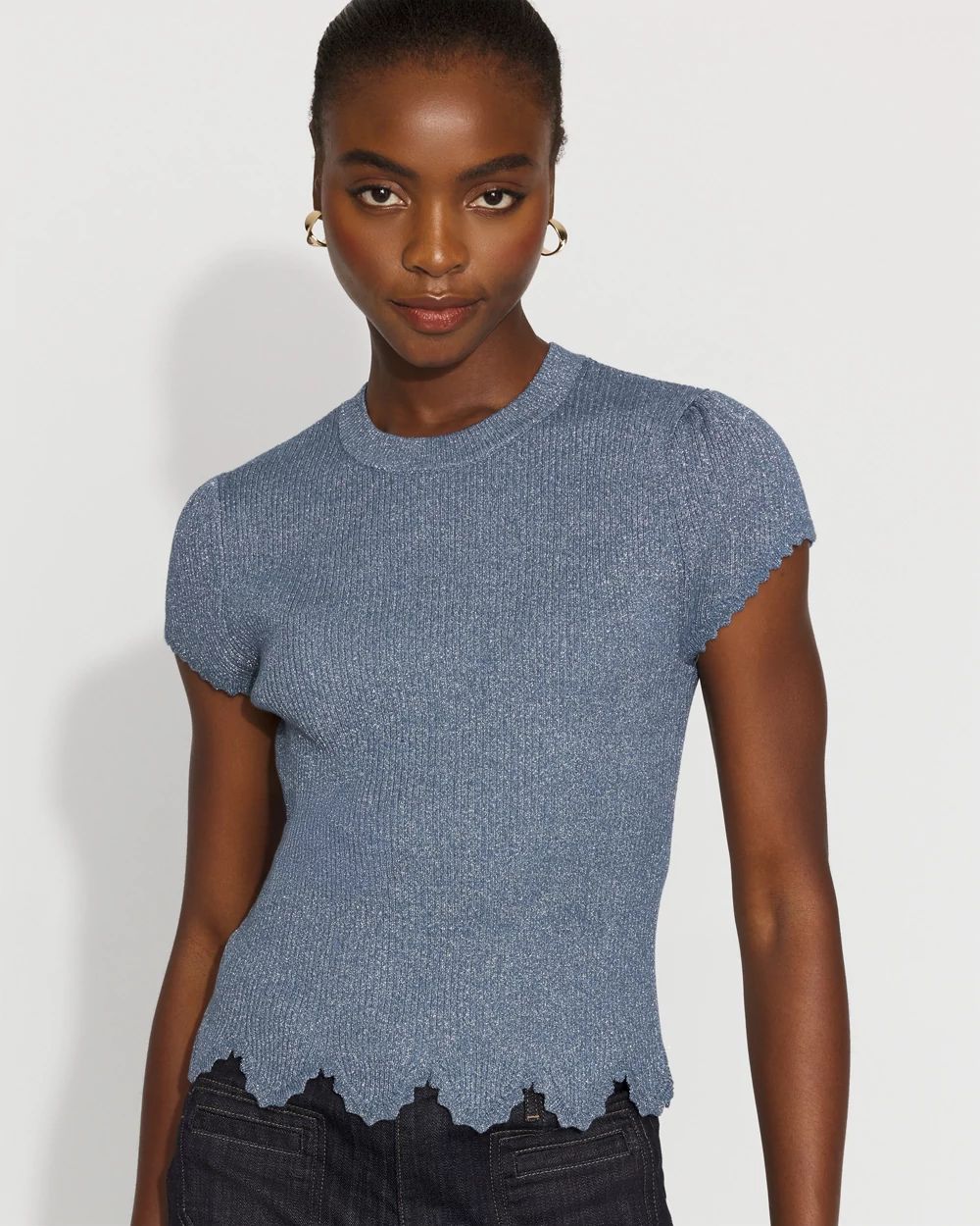 Scalloped Shimmer Sweater