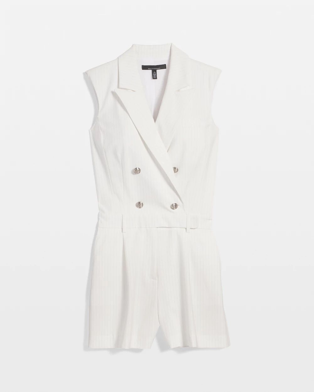 Pinstriped Double-Breasted Blazer Romper