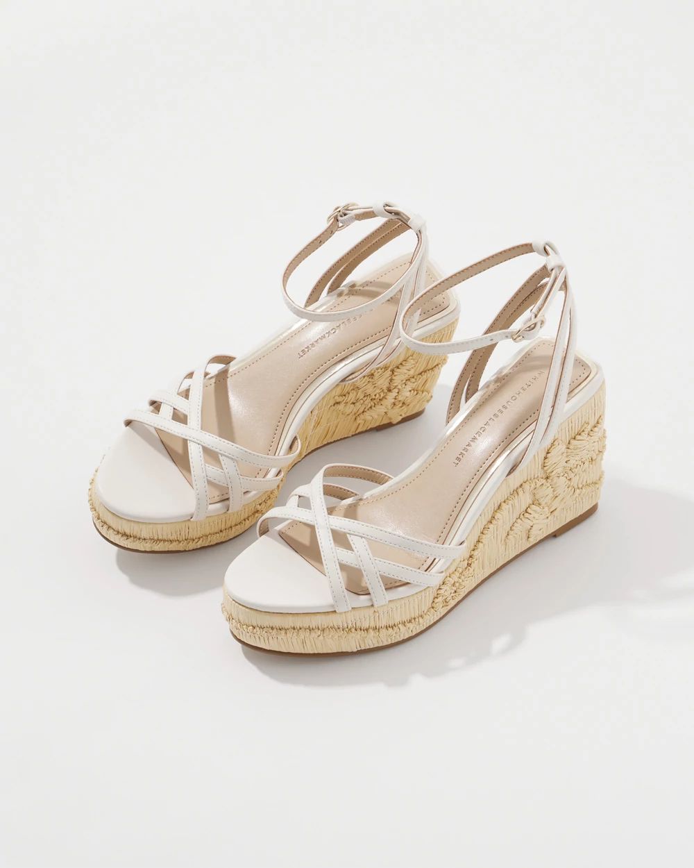 Embroidered Raffia Wedge