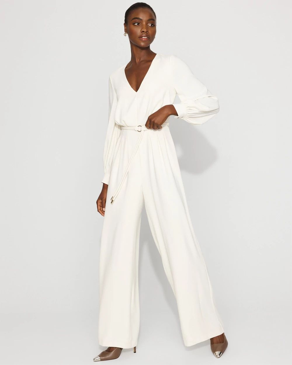 Long Sleeve Crepe Jumpsuit