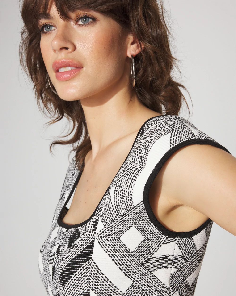 WHBM FORME™ Sculpt Stretch Geometric Jacquard Sweater Tank